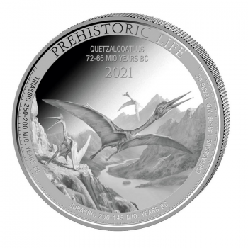 1 oz sidabrinė moneta Pterozauras, Kongo Respublika 2021