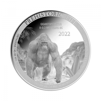 1 oz (31.10 g) sidabrinė moneta Gigantopitekai, Kongo Respublika 2022