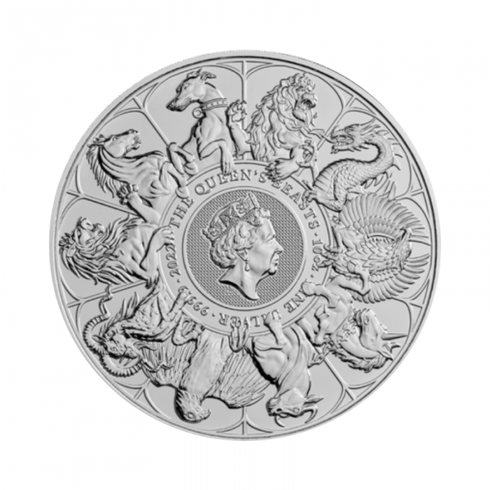 10 oz (311 g) sidabrinė moneta Queen's Beasts, Completer, D. Britanija 2022