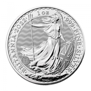 1 oz sidabrinė moneta Britannia, D. Britanija 2022