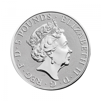 2 oz sidabrinė moneta Anglijos Liūtas, Tudor, D. Britanija 2022