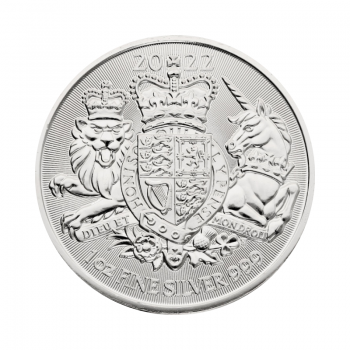 1 oz (31.10 g) sidabrinė moneta Royal Arms, D. Britanija 2022