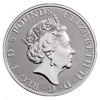 2 oz (62.20 g) sidabrinė moneta Queen's Beasts, White Horse of Hanover D. Britanija 2020
