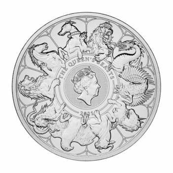2 oz sidabrinė moneta Karalienės Žvėrys, D. Britanija 2021 (Completer)