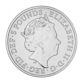 2 oz sidabrinė moneta Karalienės Žvėrys, D. Britanija 2021 (Completer)