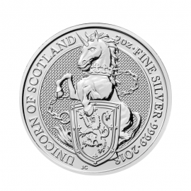 2 oz (62.20 g) sidabrinė moneta Queen's Beasts, Unicorn of Scotland, D. Britanija 2018