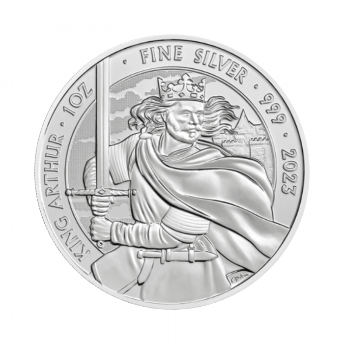 1 oz (31.10 g) sidabrinė moneta Karalius Artūras, Didžioji Britanija 2023