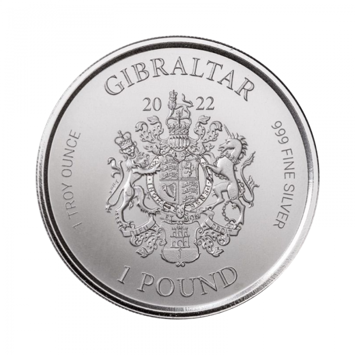 1 oz (31.10 g) sidabrinė moneta Karo dramblys, Gibraltaras 2022