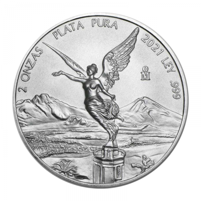 2 oz (62.20 g) sidabrinė moneta Laisvės angelas, Meksika 2021