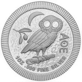 1 oz sidabrinė moneta Atėnų Pelėda, Niuje 2021