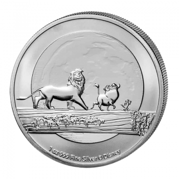 1 oz sidabrinė moneta Liūtas karalius, Disney, Niujė 2021