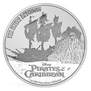 1 oz sidabrinė moneta Karibų Piratai, Skrajojantis Olandas, Niujė 2021