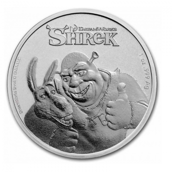1 oz (31.10 g) sidabrinė moneta Šrekas, Niujė 2021