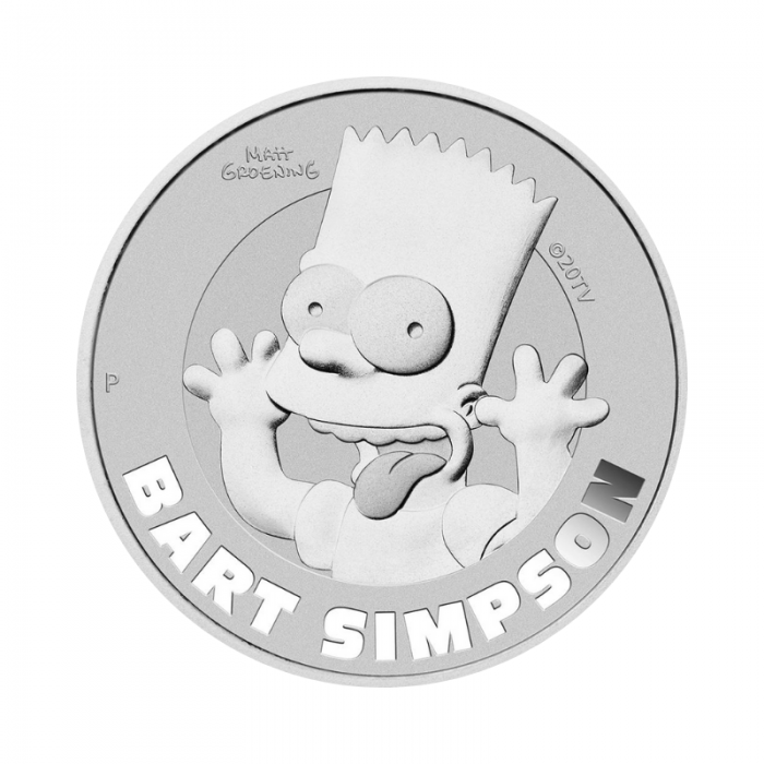 1 oz (31.10 g) silver coin The Simpsons, Bart Simpson, Tuvalu 2022