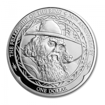 1 oz sidabrinė moneta Gendalfas, Žiedų valdovas, Naujoji Zelandija 2021