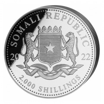 1 kg sidabrinė moneta Dramblys, Somalis 2022