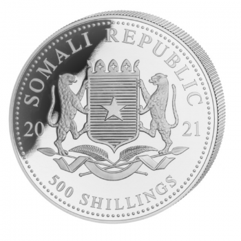 5 oz sidabrinė moneta Dramblys, Somalis 2021