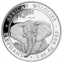 1 oz sidabrinė moneta Dramblys, Somalis 2021