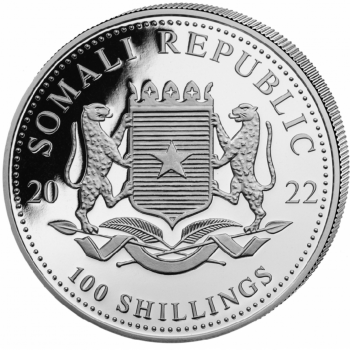 1 oz sidabrinė moneta Leopardas, Somalis 2022