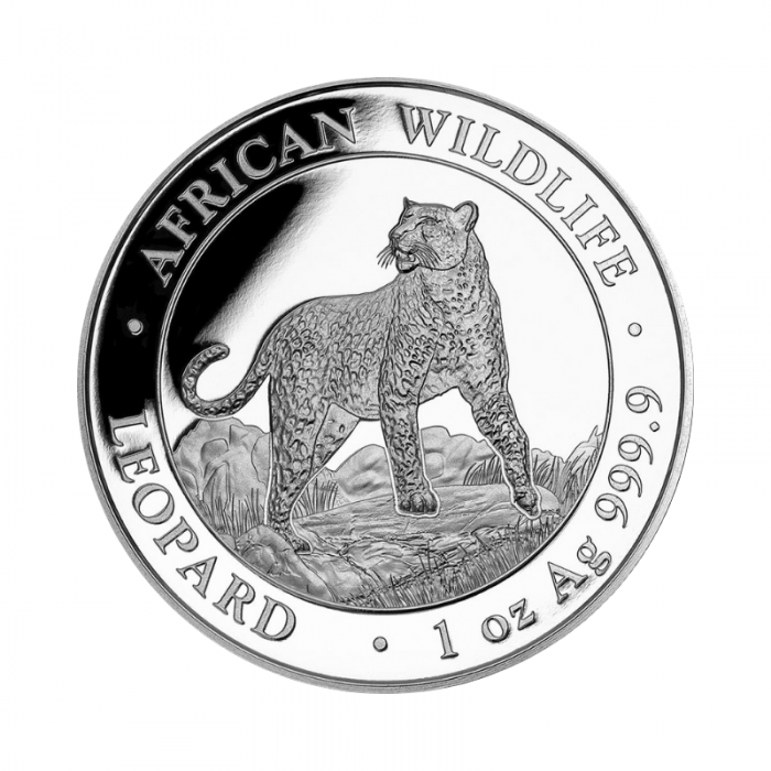 1 oz (31.10 g) sidabrinė moneta Leopardas, Somalis 2022