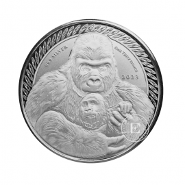 1 oz (31.10 g)  srebrna moneta Gorilla, Republika Konga 2023