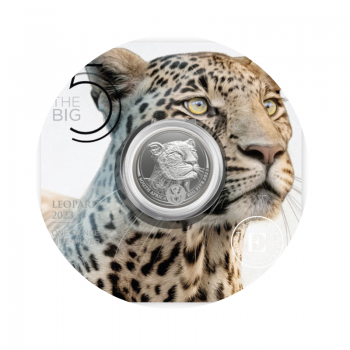 1 oz (31.10 g) sidabrinė moneta Leopardas, Didysis penketas, Pietų Afrikos Respublika 2023