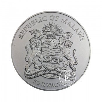 1 oz (31.10 g) sidabrinė moneta Šoklioji gazelė, Malawi 2010