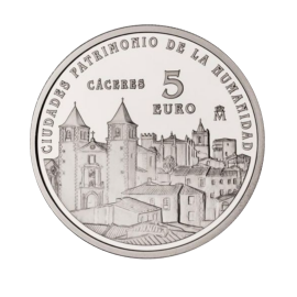 5 eur silver coin Caceres, Spain 2014