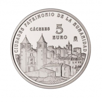 5 eurų sidabrinė moneta Kaseresas, Ispanija 2014