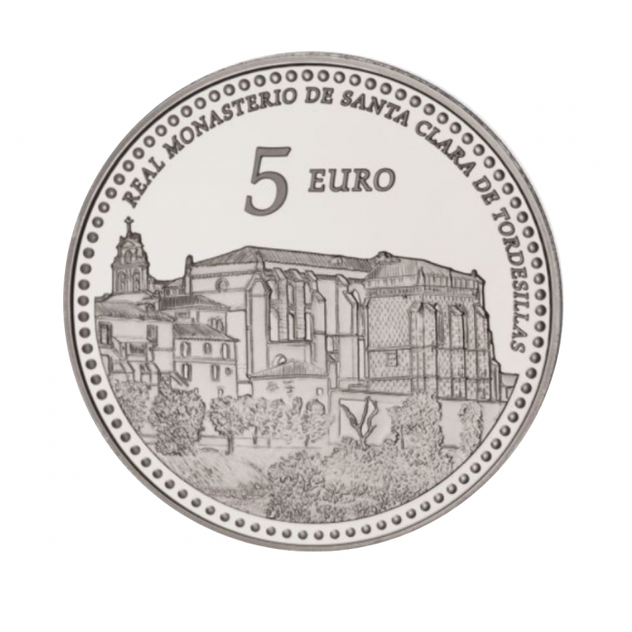 5 eur silver coin Convent of Santa Clara, Spain 2014