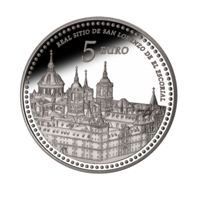 5 eur silver coin El Escorial, Spain 2013
