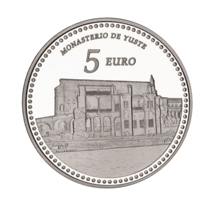 5 eurų sidabrinė moneta Justės vienuolynas, Ispanija 2014