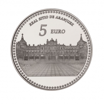 5 eurų sidabrinė moneta Aranjuezo karališkieji rūmai, Ispanija 2014