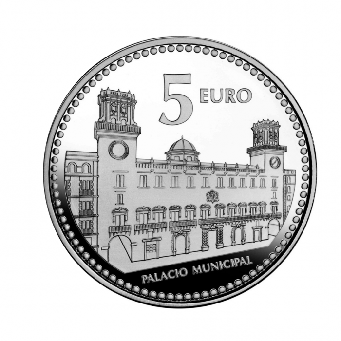 5 eurų sidabrinė moneta Alikantė, Ispanija 2010