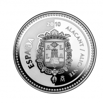 5 eurų sidabrinė moneta Alikantė, Ispanija 2010