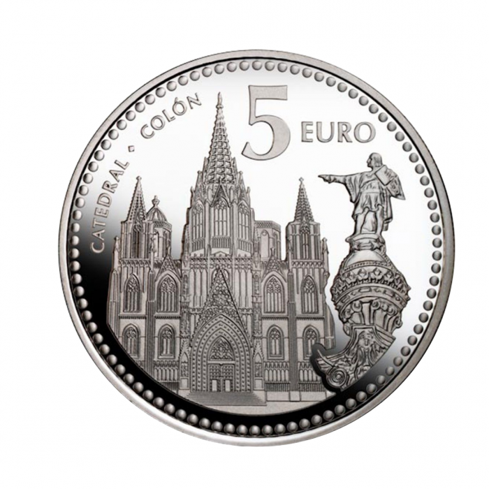 5 eur silver coin Barcelona, Spain 2010
