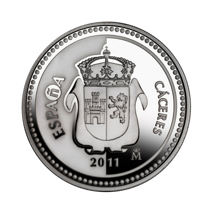 5 eur silver coin Caceres, Spain 2011