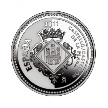 5 eurų sidabrinė moneta Kasteljon de la Plana, Ispanija 2011