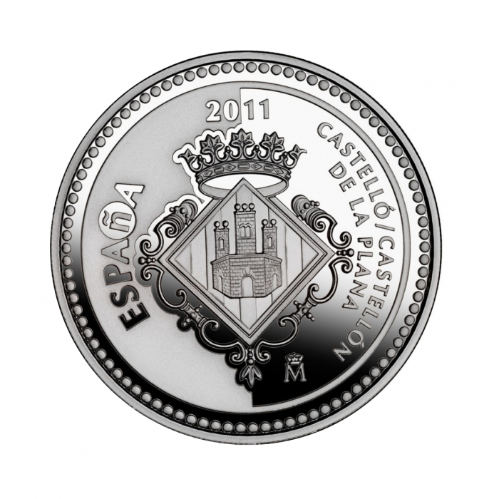 5 eur silver coin Castellon de la Plana, Spain 2011