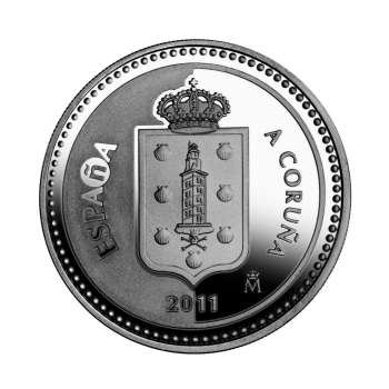 5 eurų sidabrinė moneta La Korunja, Ispanija 2011