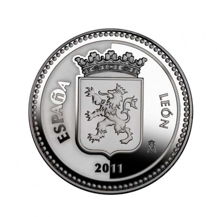 5 eurų sidabrinė moneta Leonas, Ispanija 2011