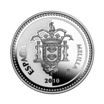 5 eurų sidabrinė moneta Melilja, Ispanija 2010