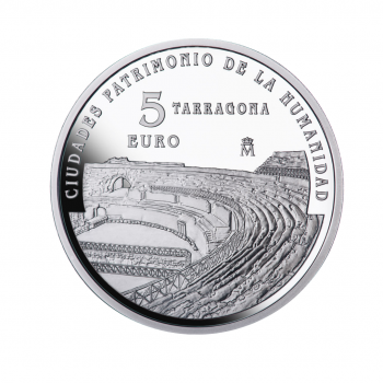 5 eurų sidabrinė moneta Taragona, Ispanija 2015