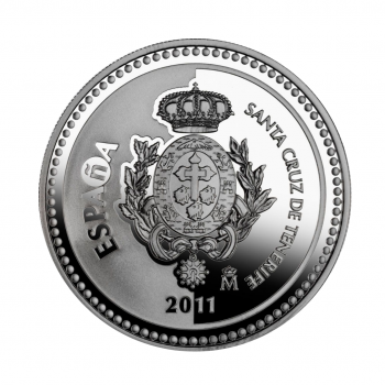 5 eurų sidabrinė moneta Tenerifė, Ispanija 2011