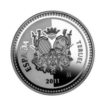 5 eurų sidabrinė moneta Teruelis, Ispanija 2011