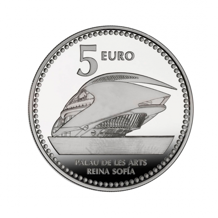 5 eurų sidabrinė moneta Valensija, Ispanija 2012