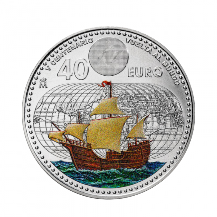 40 eur (18 g.) sidabrinė moneta Aplink pasaulį, Ispanija 2022
