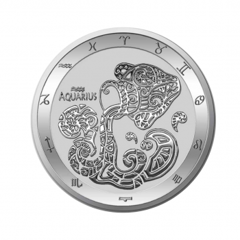 1 oz sidabrinė moneta Vandenis, Zodiako ženklai, Tokelau 2022