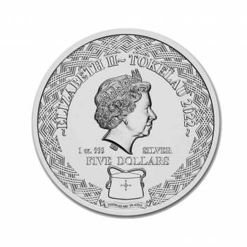 1 oz sidabrinė moneta Žuvys, Zodiako ženklai, Tokelau 2022