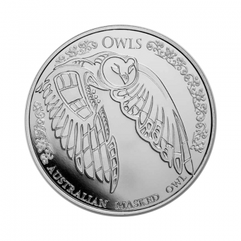 1 oz sidabrinė moneta Australijos Kaukėtoji Pelėda, Tokelau 2022
